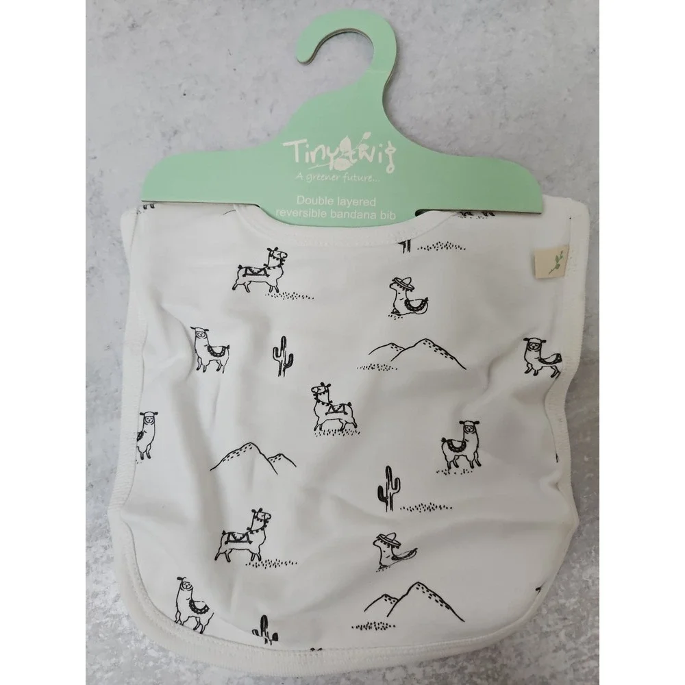 Baby Bandana Bib Lama Organic Cotton Bib  Baby Reversible